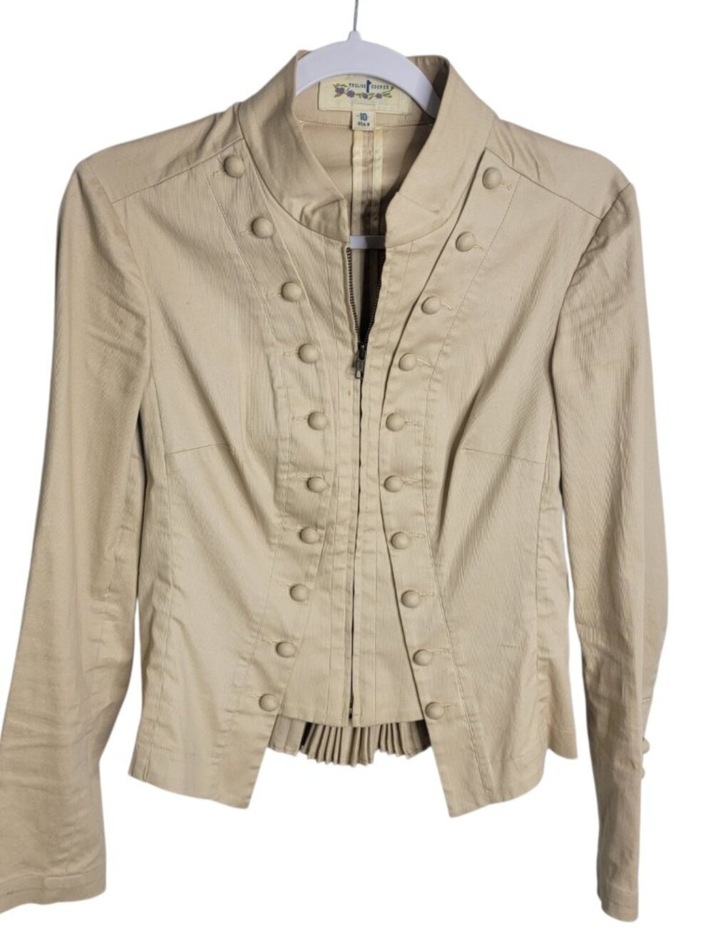 Vintage Trelise Cooper Pleated Military Jacket US Size 8 Utility Structured